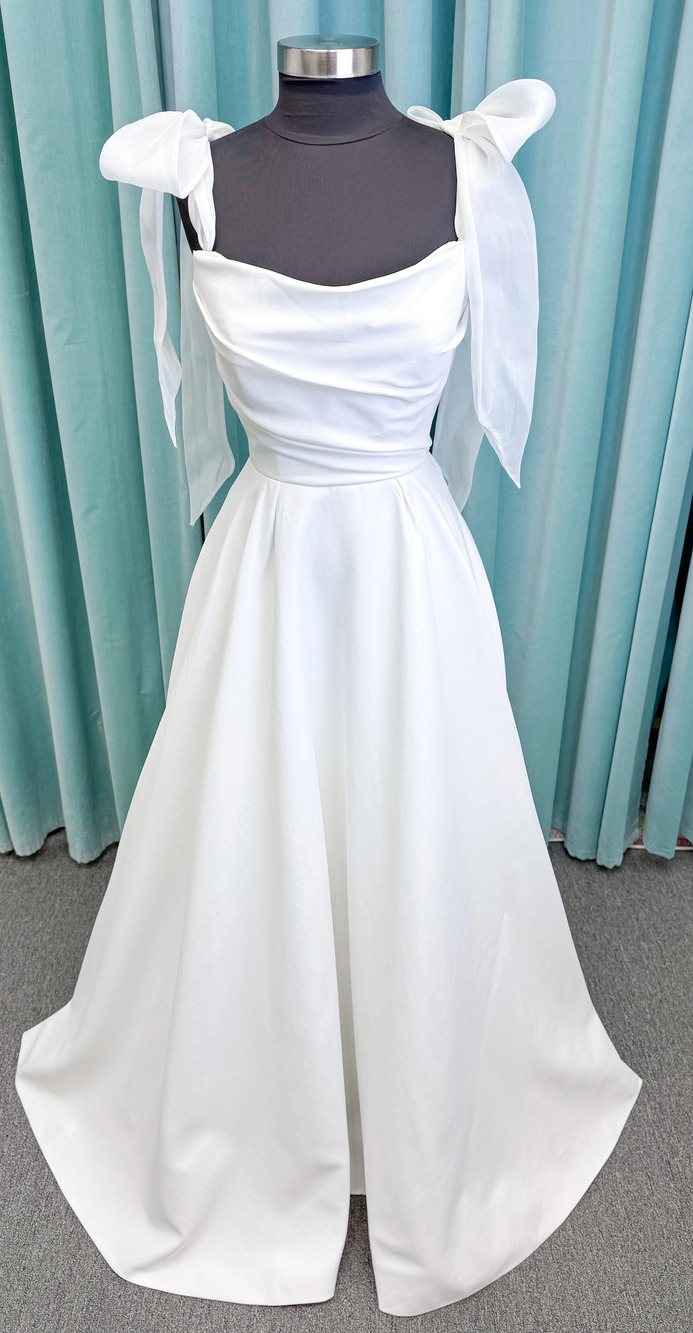 Morilee Style 4473 Reba Strapless Cowl Neck A-Line Wedding Dress in Larissa